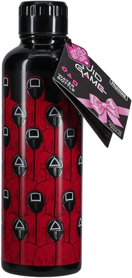 Paladone Squid Game Stainless Steel Water Bottle - Officially Licensed Merchandise, Hot or Cold Drink, Masked Men from The Netlix TV Series Gift for Any Fan, Collectors Drinkware