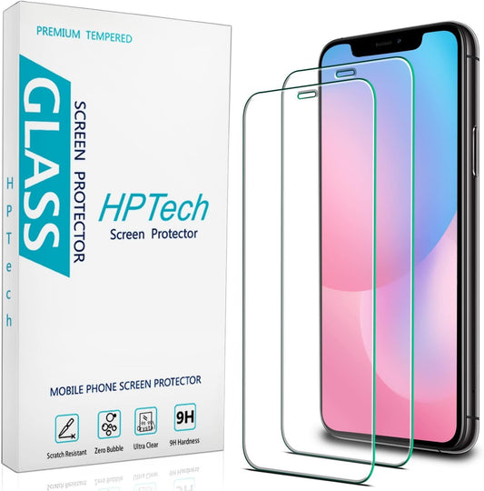 [2-Pack] HPTech Screen Protector Compatible for iPhone 11 and iPhone XR Tempered Glass 6.1-inch, Case Friendly, Anti-Scratch