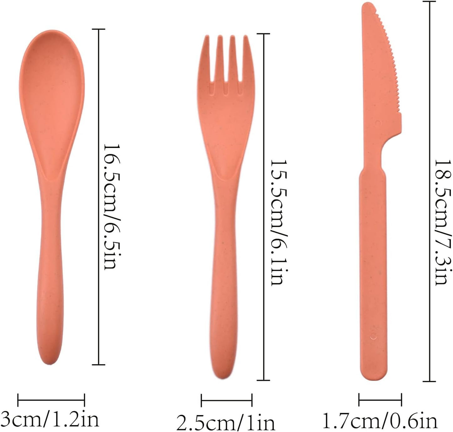 24 Pieces Forks Spoons Knife Set, Wheat Straw Cutlery Set, Reusable Flatware Set for 8, Utensils for Party, Travel, Work, Picnic, Camping or Daily Use