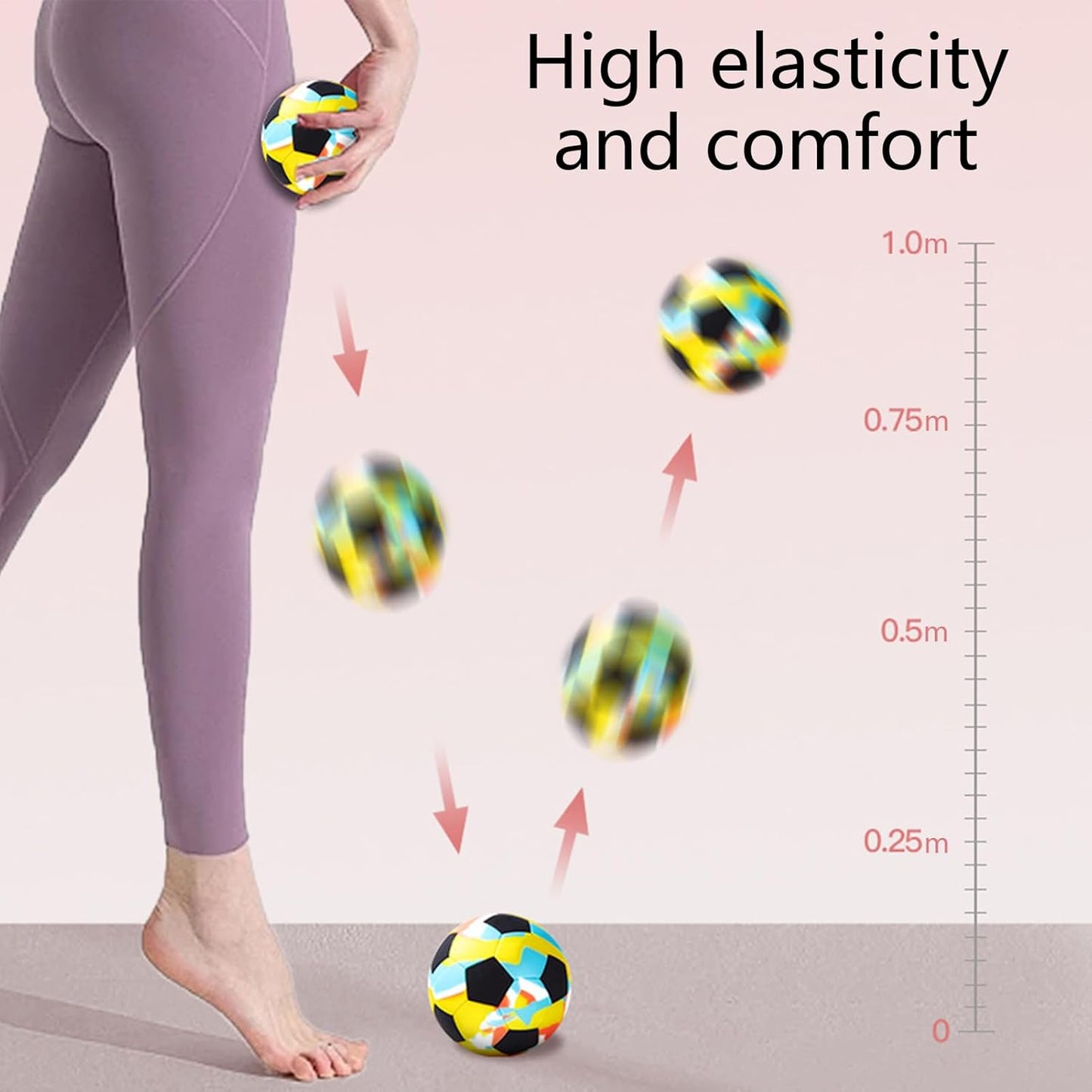 Pallina Massaggi Muscolari | Pallone da Calcio Massaggiante per Muscoli | Attrezzo Sportivo in Silicone, Elastici per Yoga, Palestra e Spostamenti, Adatta per Mani, Piedi e Schiena