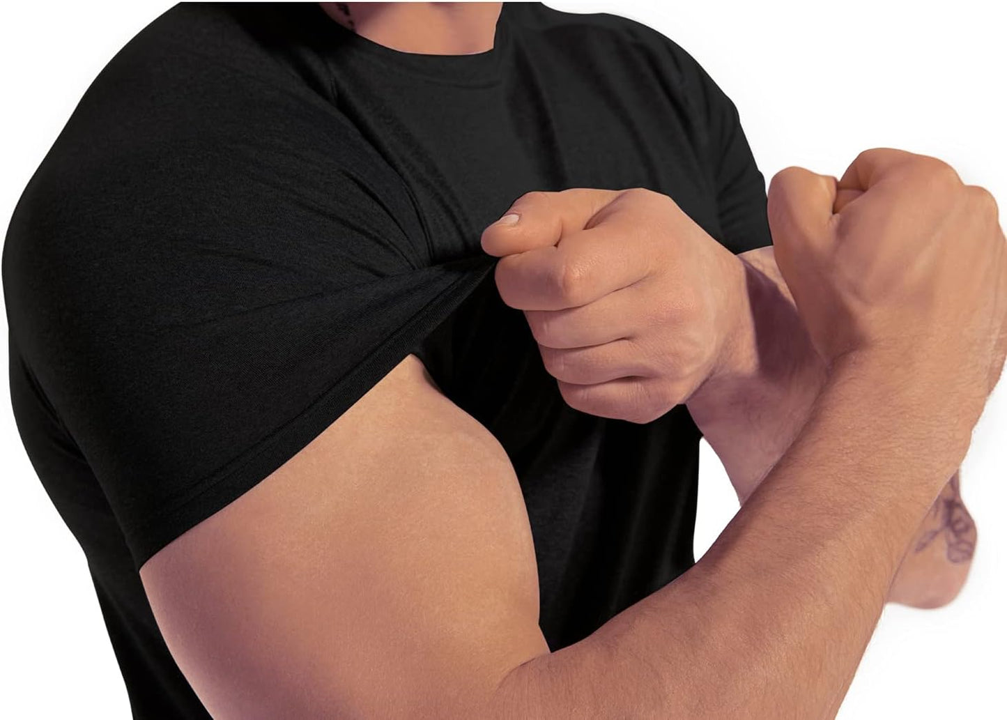 DEHORU 3 Pieces Men's Gym T-Shirt Sports Moisture Wicking Training Short Sleeve Quick Dry