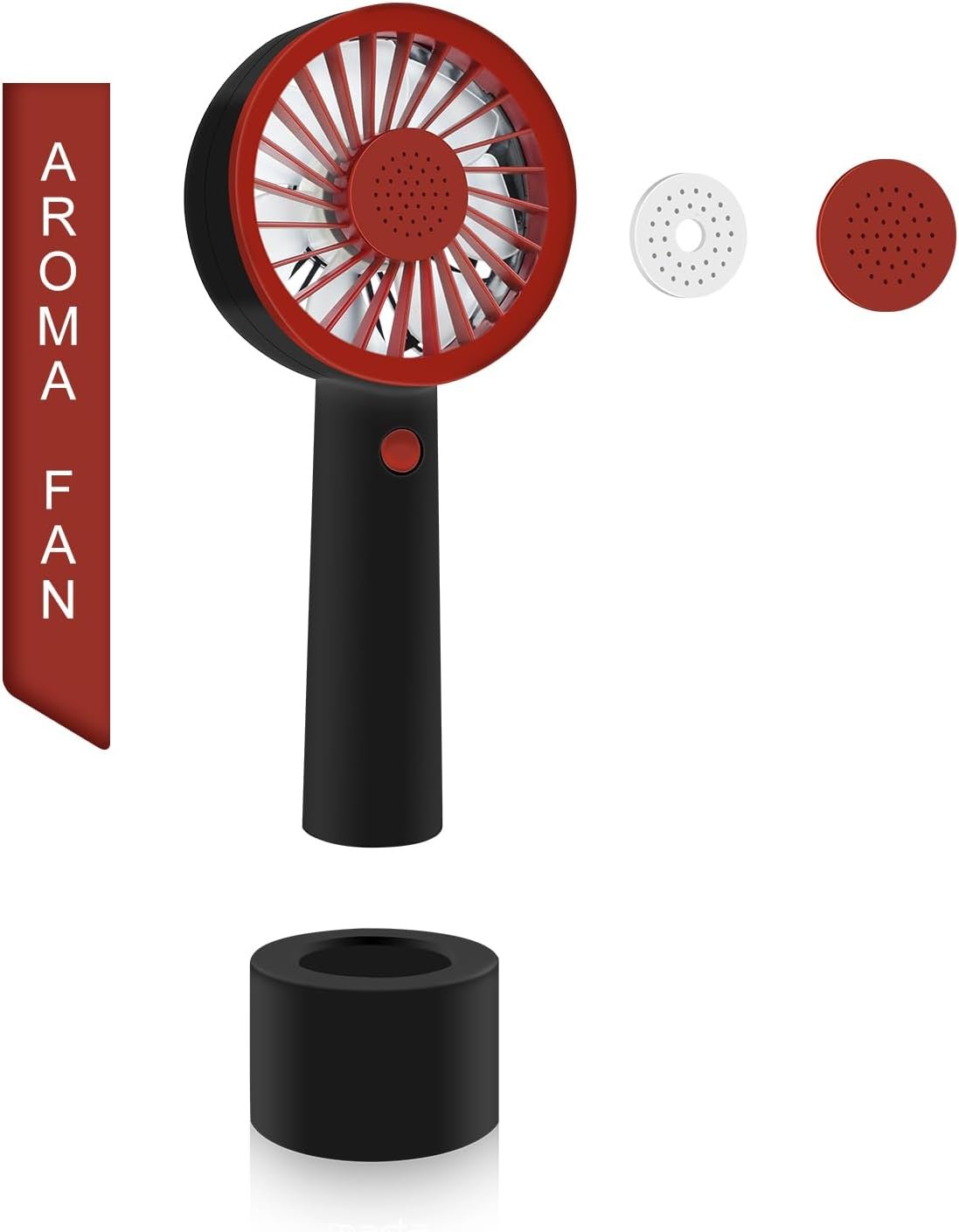 Portable Handheld Fanï¼ŒAromatherapy Diffuser Design, Personal Desk Fan with Base, 2000mAh Battery Powered small Fan with 3 Speed, rechargeable USB fan for outdoor, travel essentials