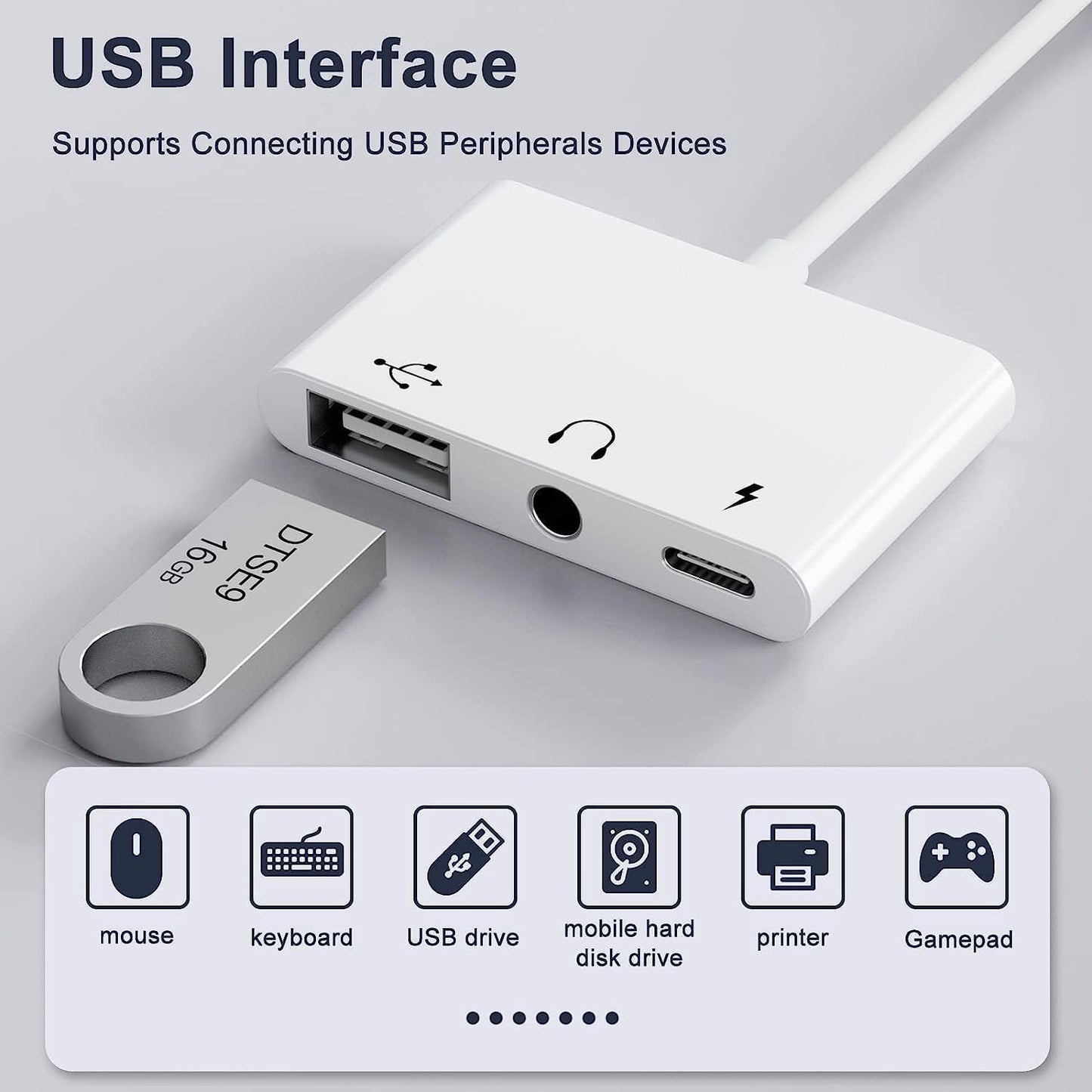 UWECAN USB C to 3.5mm Audio Jack Adapter, 3 in 1 USB C to USB Adapter with USB C to Aux Headphone Splitter and PD 60W Fast Charging for iPhone 15/15 Pro, iPad Pro, Samsung Galaxy Series, Pixel 7/6