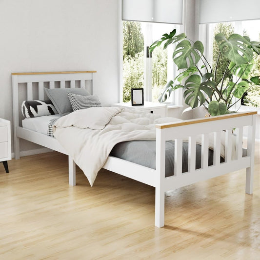 Artiss Single Bed Frame Platform Wooden Timber Frames Beds Base Bedroom Room Decor Home Furniture White with Reinforced Bracket Support for Kids, Toddler and Adult, Modern Design