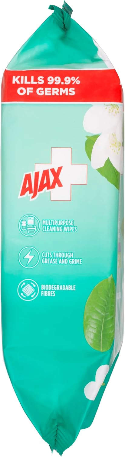 Ajax Disinfectant Wipes Refreshing Green Tea & Jasmine 110 Wipes