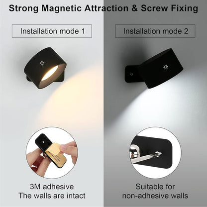 Lightess Smart LED Wall Sconce, Dimmable Wall Mounted Lamp with 3 Lighting & RGB & Ambiance Mode, APP & Touch Control, Rechargeable Wall Light Battery Operated, Cordless Wall Light for Reading Bedside