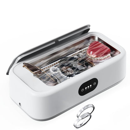 Olubfdh Ultrasonic Cleaner 640ml, 49000Hz Ultrasonic Washing Machine with 3 Time Modes, Ultrasonic Cleaning for Jewellery, Glasses, Watches, Rings, Necklaces, Dental/Dental Prostheses, Razors