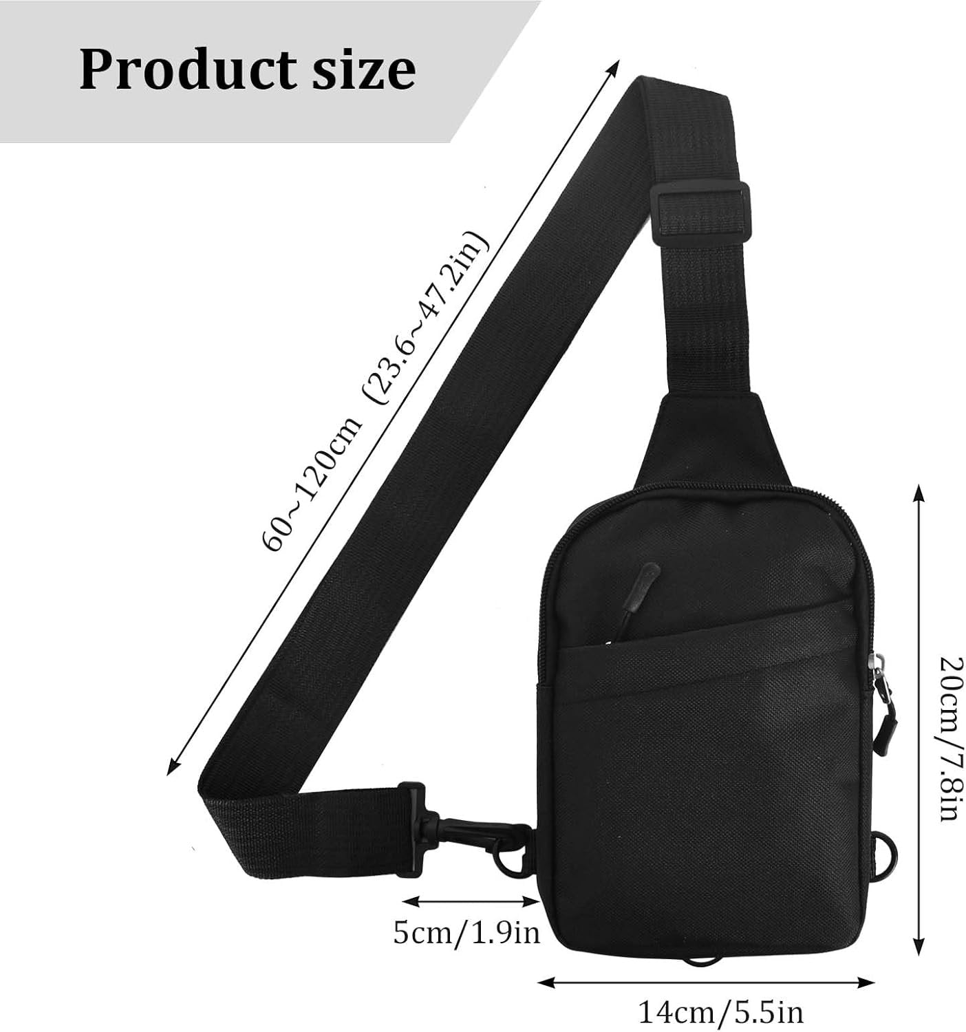 Sling Bag for Men Women, Lightweight Chest Bag Crossbody Backpack Anti Theft Casual Small Shoulder Chest Bag Adjustable Shoulder Strap Daypack for Travel Outdoor Hiking Sports