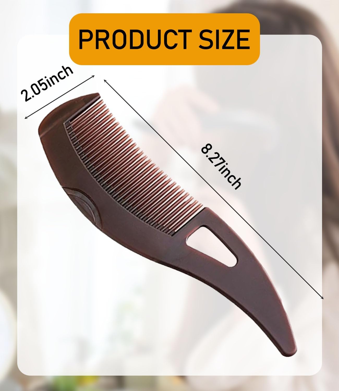 Dandruff Comb Fine Tooth Scalp Detox Comb Lice for Women, Men & Kids Stainless Steel Scalp Detoxing, Sweep & Massage Hair Brush Tool for Hair Care (Brown)