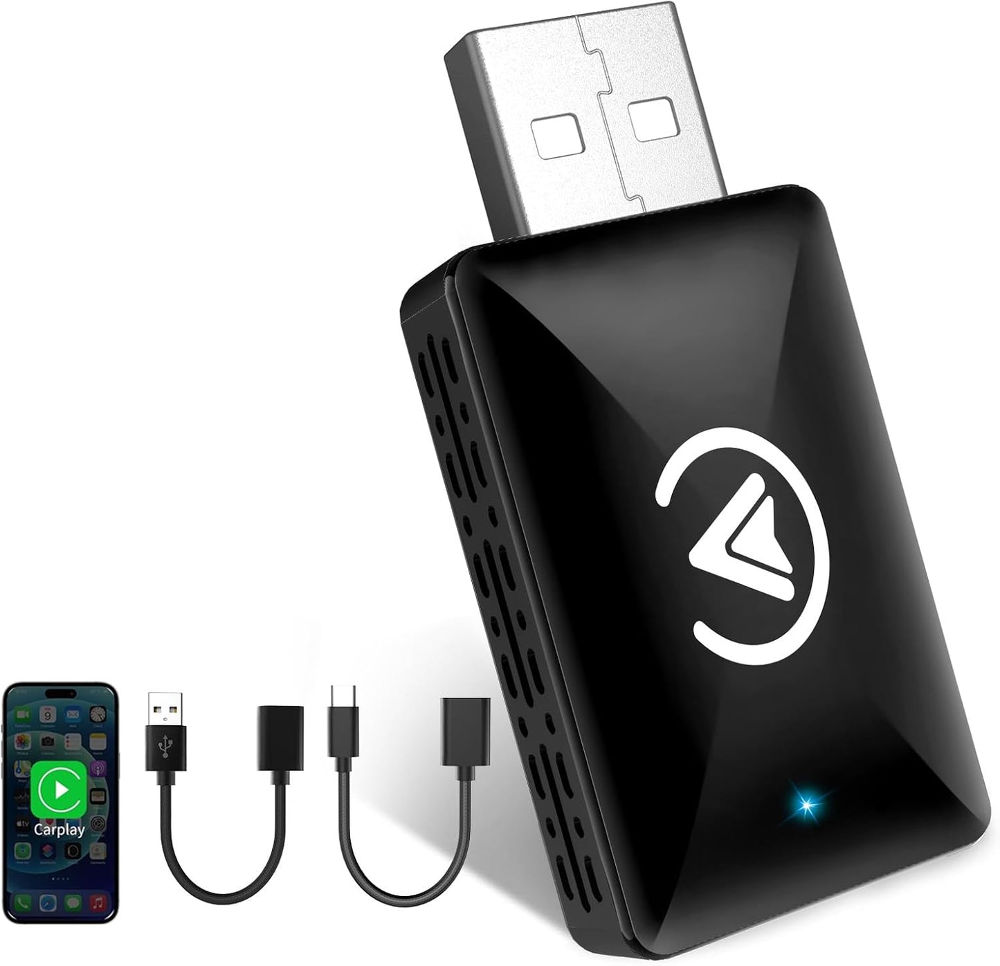 Shiptree CarPlay Wireless Adapter for iOS, 2 to 1 Adapter Convert Wired to Wireless, USB C/A Cable Mini Version, Plug & Play