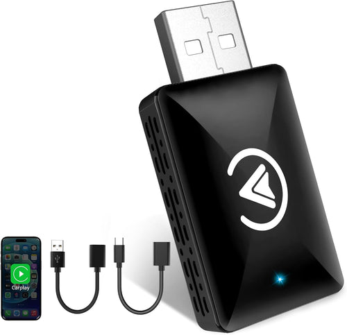 Shiptree CarPlay Wireless Adapter for iOS, 2 to 1 Adapter Convert Wired to Wireless, USB C/A Cable Mini Version, Plug & Play