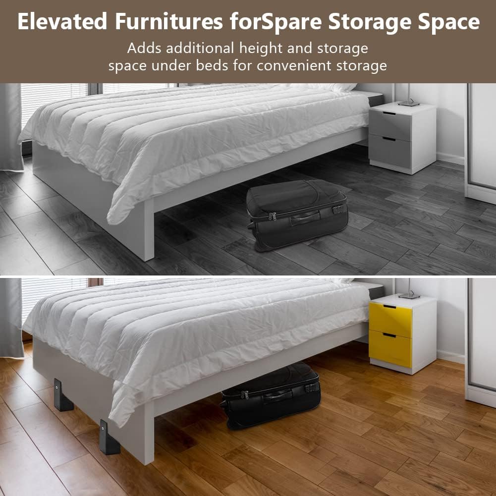 AUAUY Bed Risers, Adjustable Furniture Risers with Screw Clamp, 10CM Heavy Duty Riser with Strong Space Saving for 10-37mm Diameter Square/Round Chair Legs