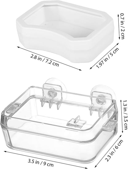 BCOATH 2Pcs Reptile Feeder Cup and Water Dish Escape Feeding Bowl with Transparent Design for Lizard Bearded Dragon Gecko for Watering and Feeding Reptiles