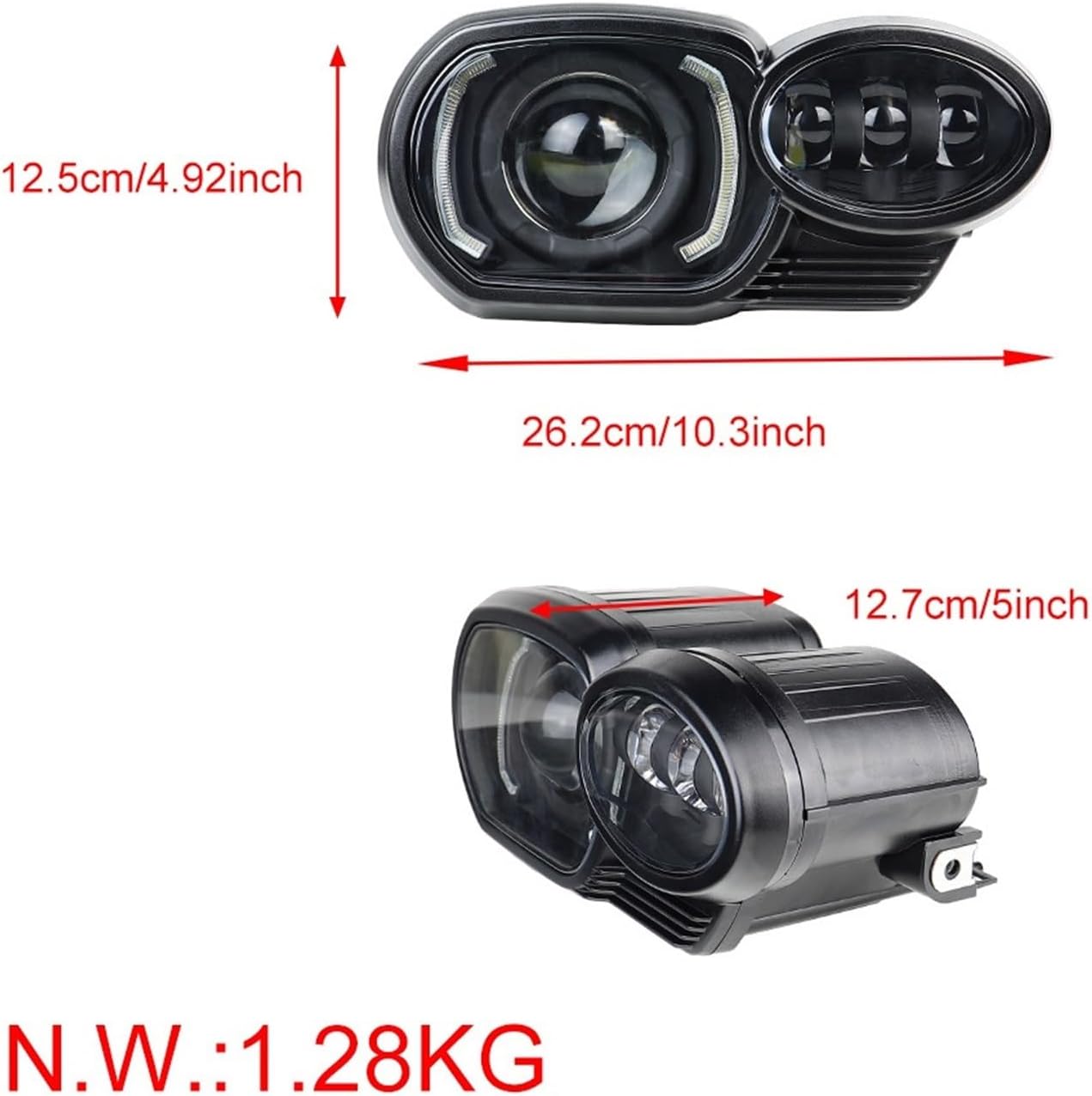KNGFWBSW K1200R K1300R Headlight Upgrade Replacement Motorcycle LED Headlamp with DRL Compatible with M/W K1200R 2005~2009 K1300R 2010~2013