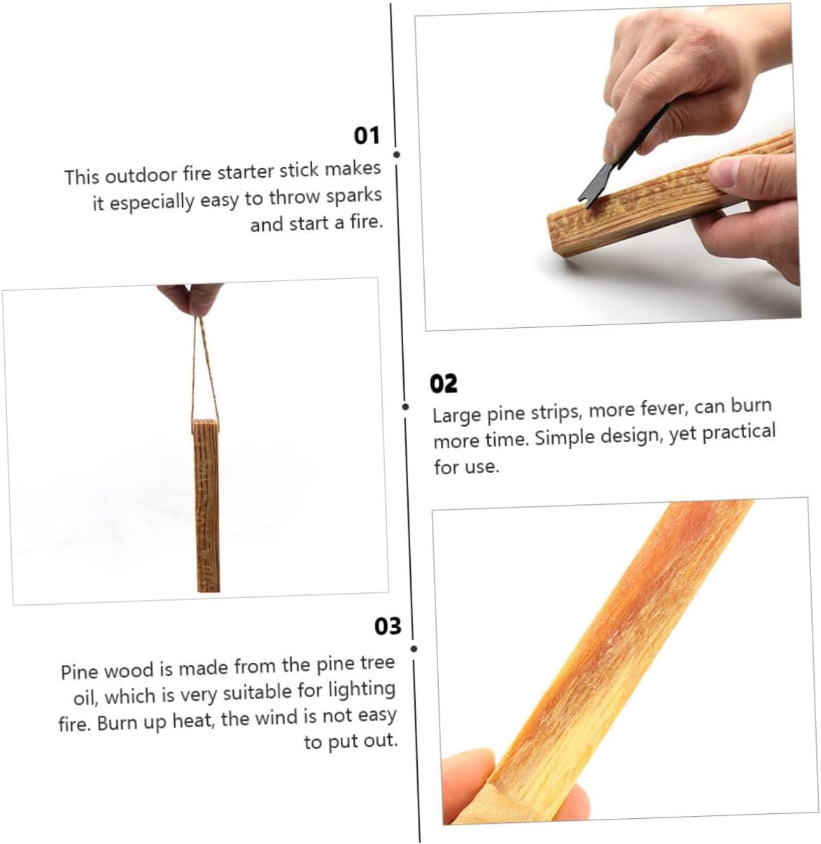 Safe Easy to Use Fire Starter Sticks 4-Pack for Camping BBQ Hiking Survival Kits Emergency Preparedness