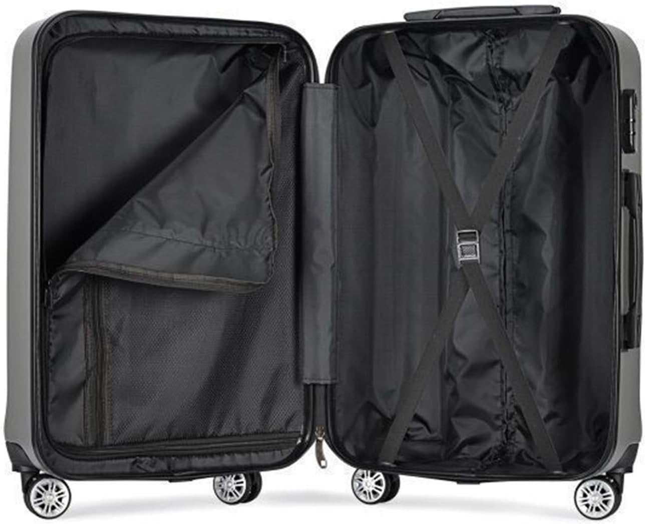 Travel and Bussiness Hard Shell Light Carry On Luggage Security Suitcase Large Capacity Storage Luggage Travel Luggage Suitcase (Color : Sliver, Size : 20IN)