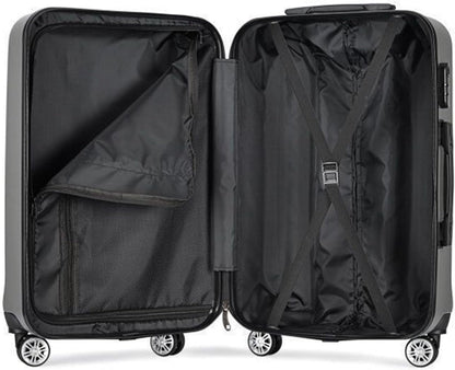 Travel and Bussiness Hard Shell Light Carry On Luggage Security Suitcase Large Capacity Storage Luggage Travel Luggage Suitcase (Color : Sliver, Size : 20IN)