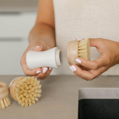 Nellie's Forever Brush - Ultimate Bristle-Brush for Dishwashing - Durable Handle - Versatile Scrubbing Power - Replaceable Brush Head - Long-Lasting Design - Practical Kitchen Essential