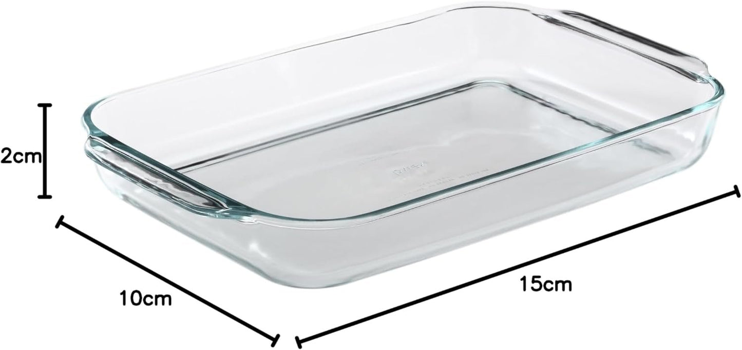 Pyrex 6001040 Bakeware 4.8 Quart Oblong Baking Dish, Clear