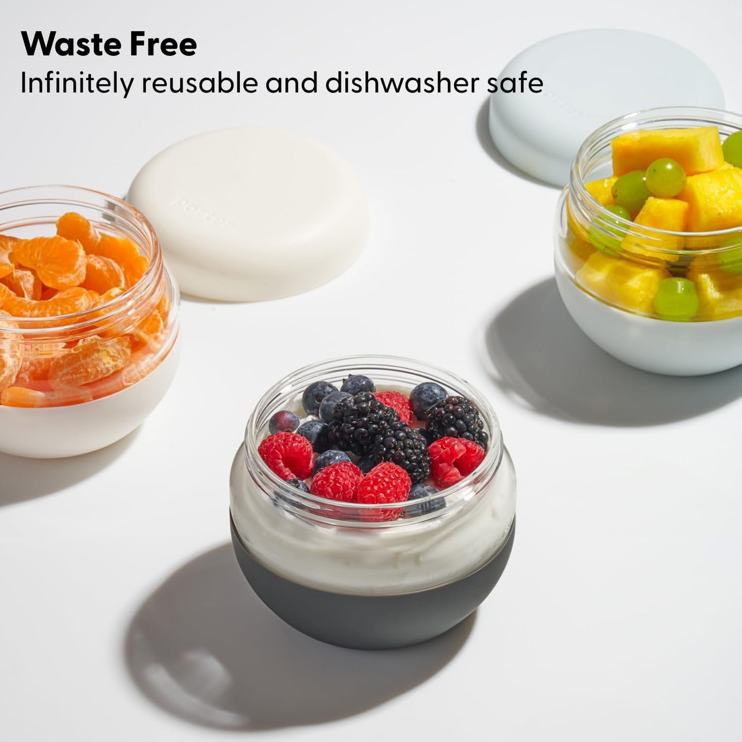 W&P Porter Seal Tight Glass Food Storage Container with Lid, Terrazzo Cream 24oz, Leak & Spill Proof Meal Prep Container, Microwave & Dishwasher Safe, Borosilicate Glass