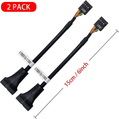Duttek USB 3.0 Header to USB 2.0,USB 3.0 to USB 2.0 Motherboard Adapter Cable,19 Pin USB3.0 Male to 9 Pin USB2.0 Female Motherboard Cable Adapter Converter 6 inch/15cm (2-Pack)