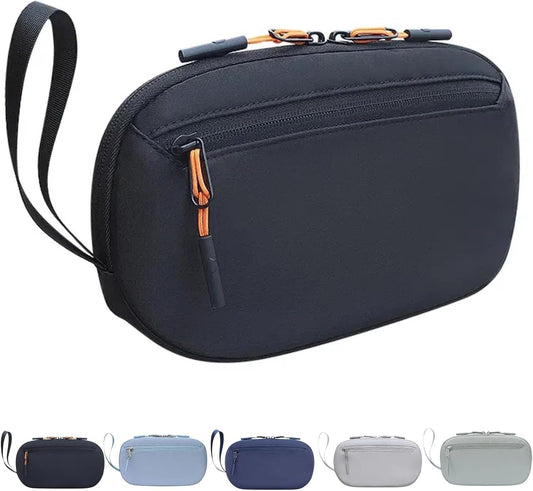 Electronics Travel Organizer with Multiple Compartments - Waterproof Lightweight Tech Gear Bag for Chargers, Cables, Mouse & Power Bank (Black)