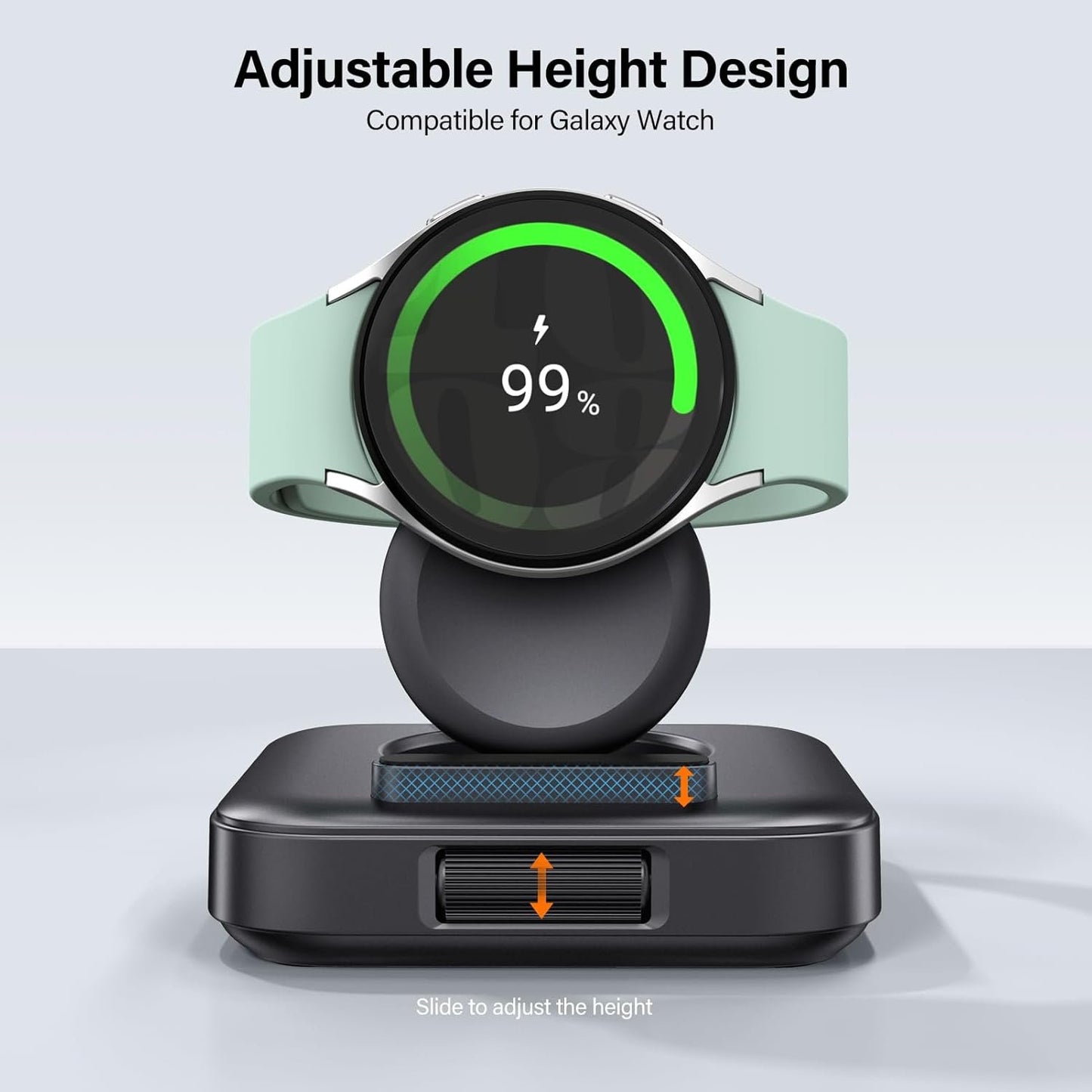 SwanScout Portable Watch Charger for Samsung Watch 7, 1800mAh Wireless Charger Satnd for Galaxy Watch Ultra/7/6/6 Classic/5/5 Pro/4/3/Active 2, Travel Watch Charger, SwanScout 303S