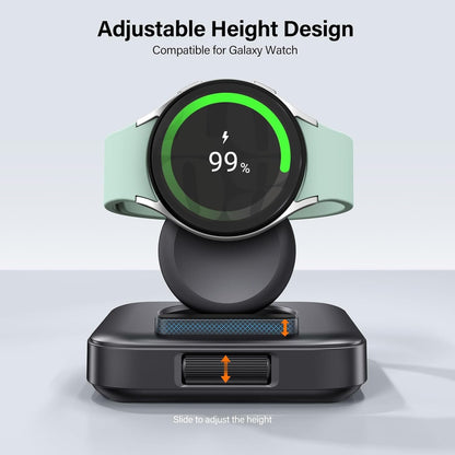 SwanScout Portable Watch Charger for Samsung Watch 7, 1800mAh Wireless Charger Satnd for Galaxy Watch Ultra/7/6/6 Classic/5/5 Pro/4/3/Active 2, Travel Watch Charger, SwanScout 303S