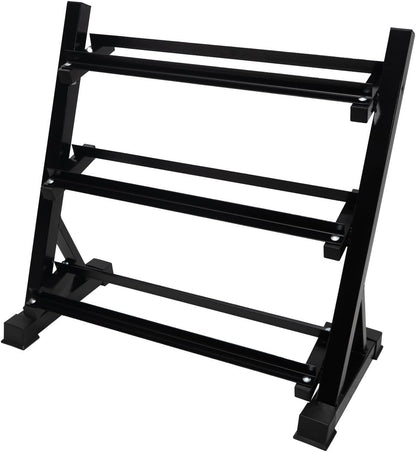 CITY 1 Premium 3-Tier Dumbbell Rack, Weight Rack Stand for Dumbbells Heavy-Duty Home Gym Accessories, Multilevel Weight Storage Organizer for Home Gym, Home Gym Organizer