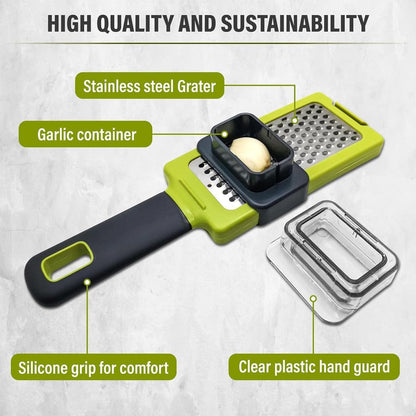 AIMALL 2-Piece Multifunctional Manual Garlic Grinder, Durable Kitchen Gadget for Garlic, Vegetables, Easy-Clean 8-Inch Stainless Steel Tool