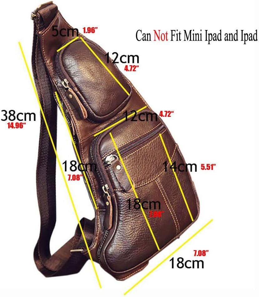 Leather Sling Bag Crossbody Backpack for Men Women Outdoor Travel Camping Shoulder Chest Day Pack Vintage Backpacks Daypack