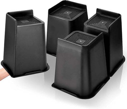 Dokeno 4Pcs Bed Furniture Risers, Bed Risers 10/15/20cm Heavy Duty Furniture Risers, Up to 6000lbs L-Shape Design Bed Lifts for Sofa Desk (8 Zoll)