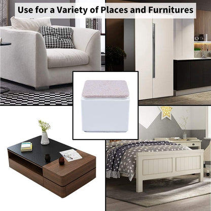 RCHYFFED Furniture Risers 5 cm High in Steel, Self-Adhesive Space-Saving Bed Riser, Furniture Legs 2 Inch Protects Floor, Table Feet, 4 Pieces Feet for Bed Sofa and Cabinets