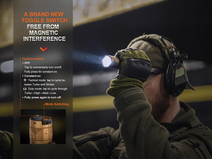 Fenix TK20R UE 2800 Lumen Rechargeable Tactical Flashlight ** Canadian Edition (Tan)