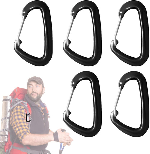 Carabiner Clip, D Shaped Spring Hook, Small Carabiners, Camping Accessories Buckle, Multipurpose Outdoor Gear for Hiking, Climbing, Backpacking, and Adventure Activities, Aluminum