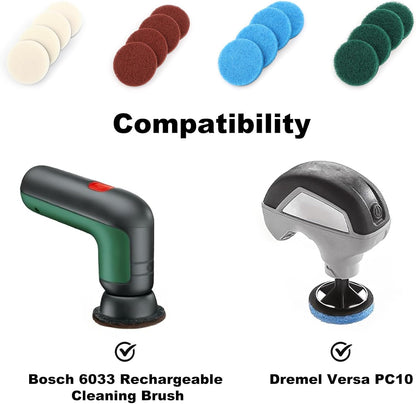 16PCS Cleaning Brush Attachments, Universal Brush Set, Scouring Pads Cleaning Kit for Bathroom and Kitchen,4 Kitchen Pads, 4 Foam Pads, 4 Microfibre Pads, 4 High Performance