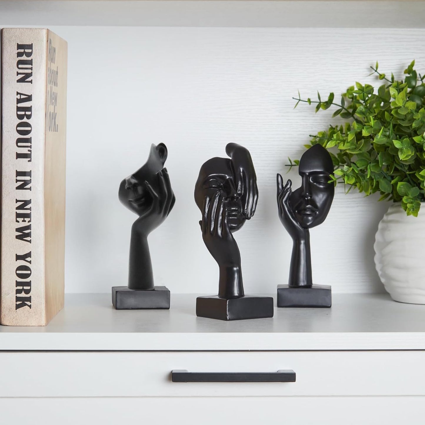 Irayin Abstract Thinker Statue Sculpture, Home Decorative Figurines, Modern Sculpture Decoration, Modern Living Room Ornaments, Home Decorative Figurines - Black