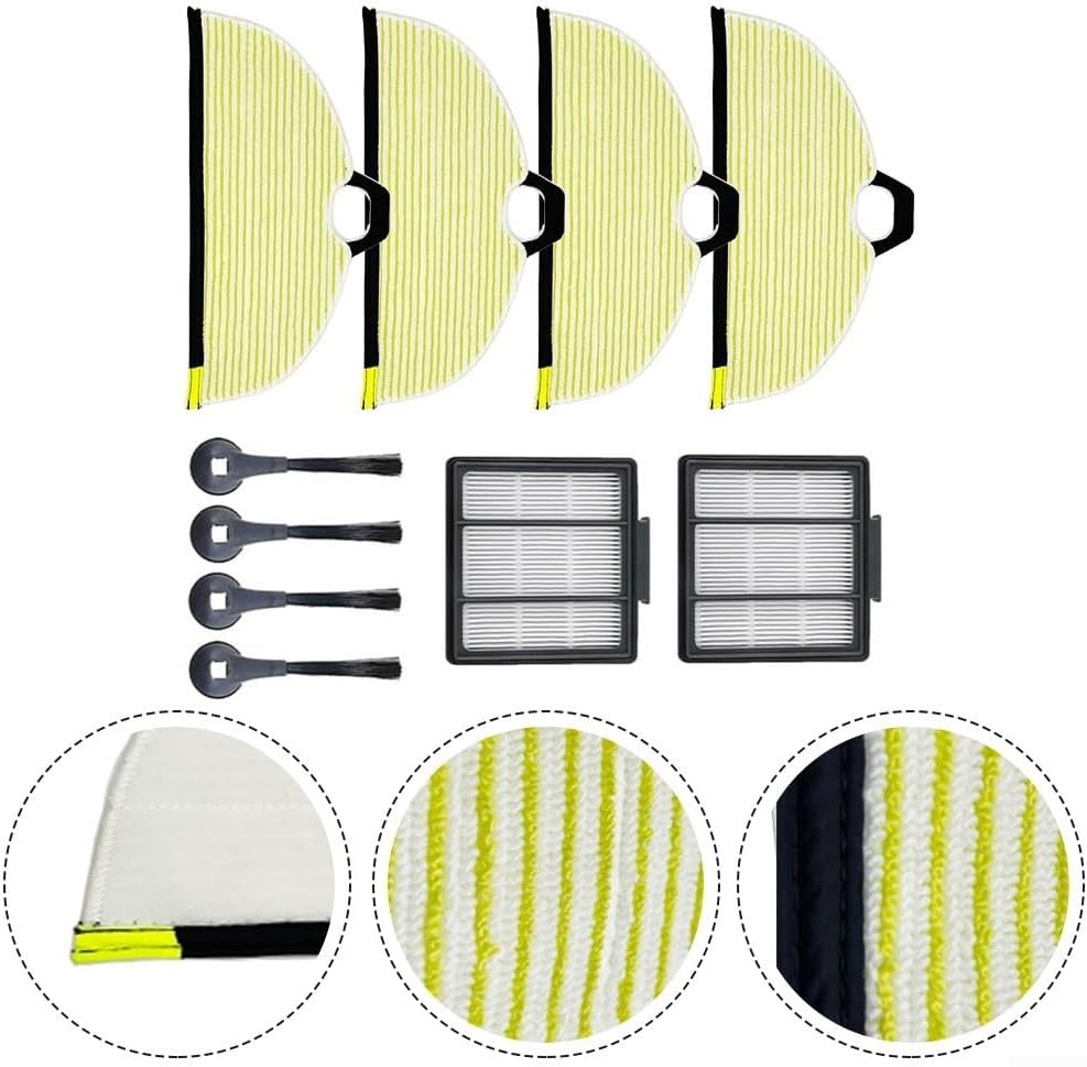 Sostenibile Cleaning Essentials panni riutilizzabili mop e spazzole laterali compatibili con robot Shark RV Series