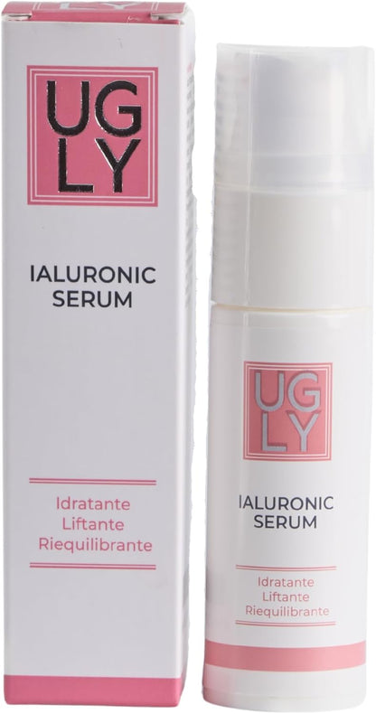 UGLY | Jaluronic Serum 30 ml - Face Serum with Hyaluronic Acid, Branched Amino Acids and Malic Acid Immediate Lifting Effect Moisturizing Serum Firming and Rebalancing for All Skin Types