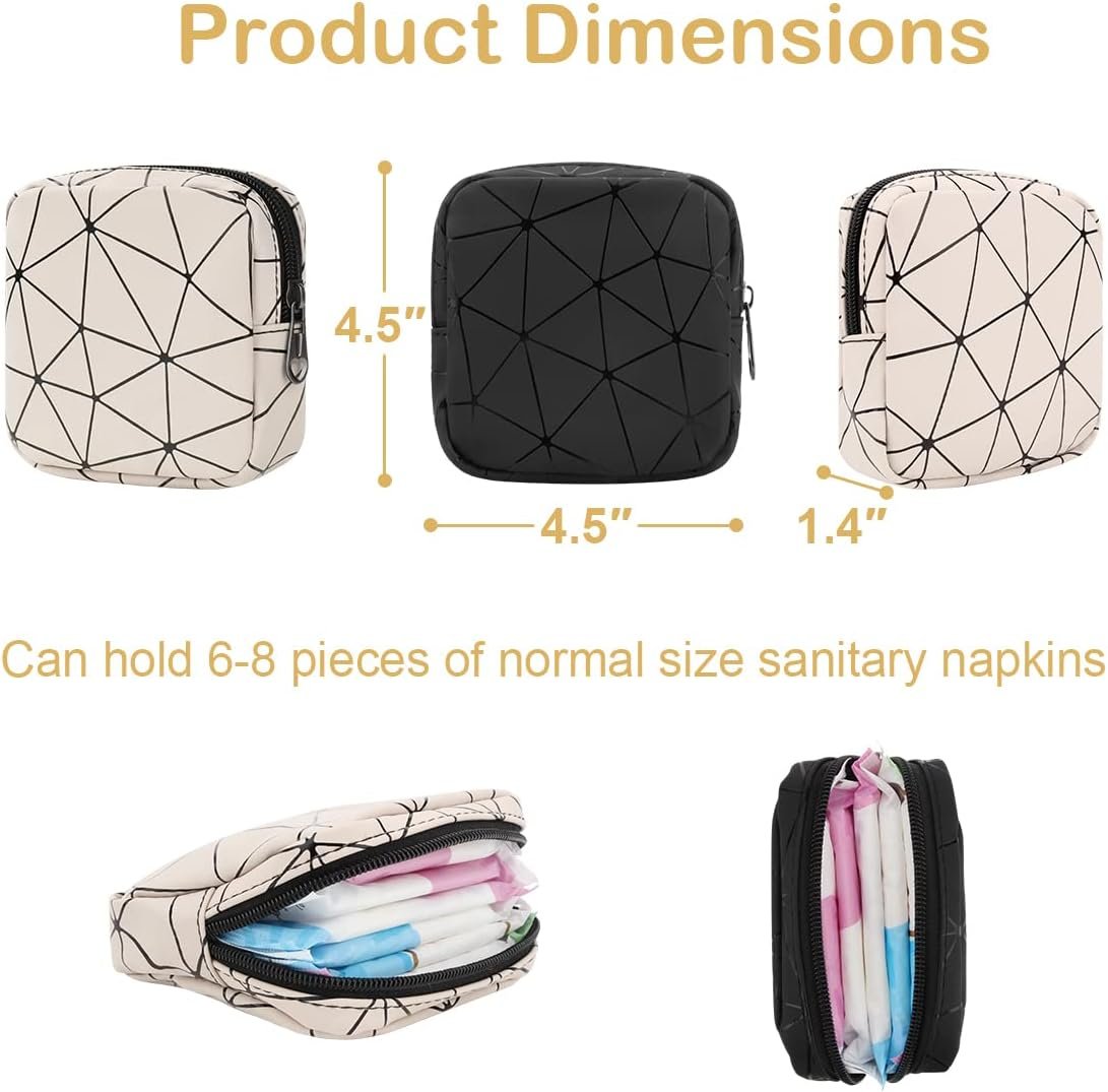 Desing Wish 2 Pcs Makeup Bag Small Sanitary Napkin Storage Bags Women Girls Period Bag Feminine Period Pouch Portable Small Items Storage Pouch Travel School Cosmetic Organizer for Teen Ladies Gifts