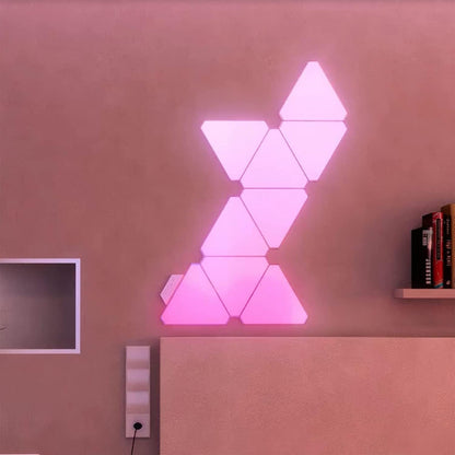 Triangle Lights LED Light Panels, Smart LED Wall Lights RGB Gaming Lights Work with Alexa Google Assistant, APP & Voice Control Gaming Room Decor Music Sync for Bedroom Living Room Streaming, 9 Pack