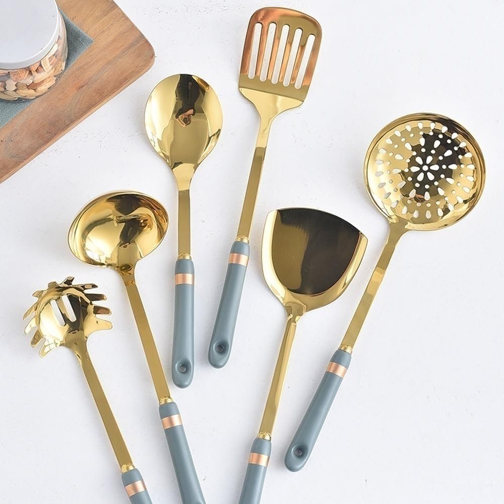 XDAWQP Cucchiai da Cucina in Ceramica, spatole, Utensili da Cucina in Acciaio Inossidabile, Gadget, Utensili da Forno, Utensili da Cucina, 7 Pezzi