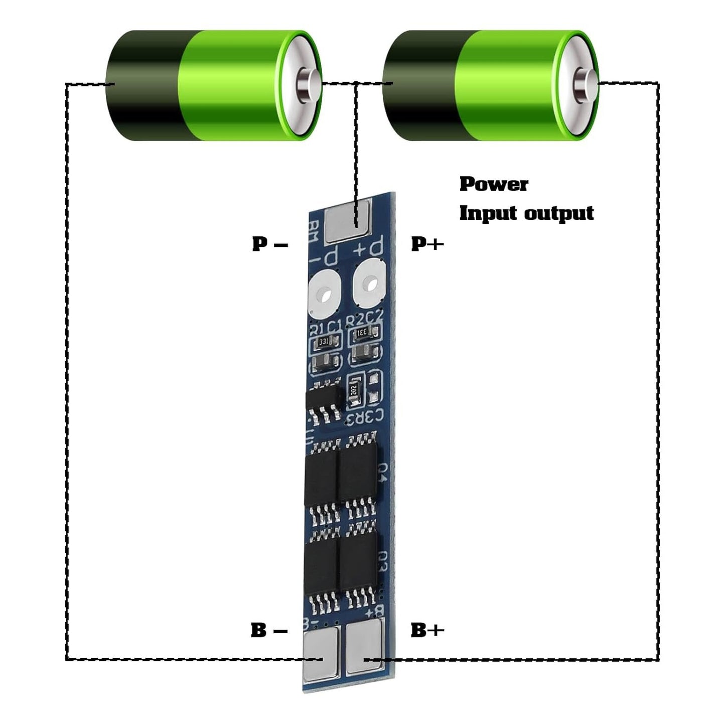 OTOTEC 6PCS Lithium Battery Protection Board 2S 8A 7.4V 18650 Li-ion Lithium Battery Charger BMS Protection Board 40.8x8x2.1mm Used for LED Light Backup Power Supply Solar Street Light Battery Pack