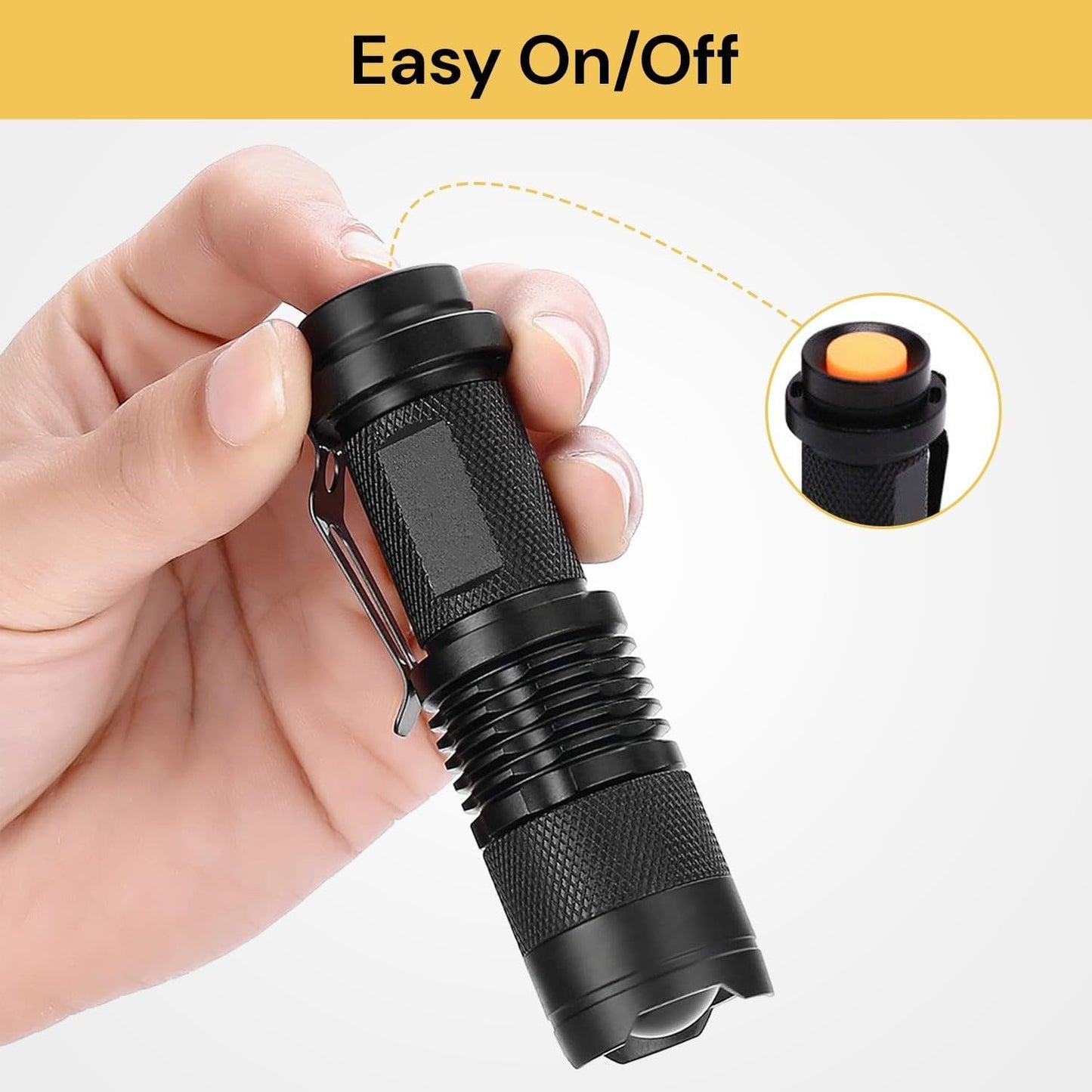 EZONEDEAL UV Flashlight, Super Bright High Lumens Rechargeable Flashlights, Adjustable Tactical Lights, Ultraviolet Blacklight, Portable Mini Torch Light Detector for Pet Urine, Stain, Camping, Home