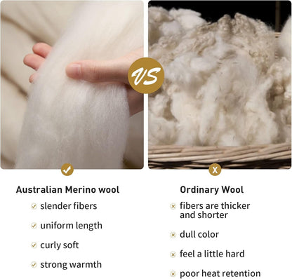 ACUSHLA Merino Wool Camp Blanket - Warm, Thick, Washable, Large Throw Great for Outdoor Camping All Seasons Suitable Sierra Khaki 79'' x63'' 3.8lbs