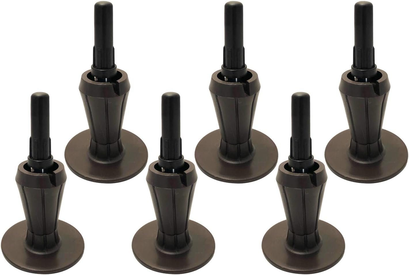 Steel Stem Plastic Bed Frame Glide | Sturdy Bed Frame Legs | Set of 6 | Protect Your Floor by Changing Your Bed Wheels with These Bed Frame Feet | Dark Brown | Set of 6
