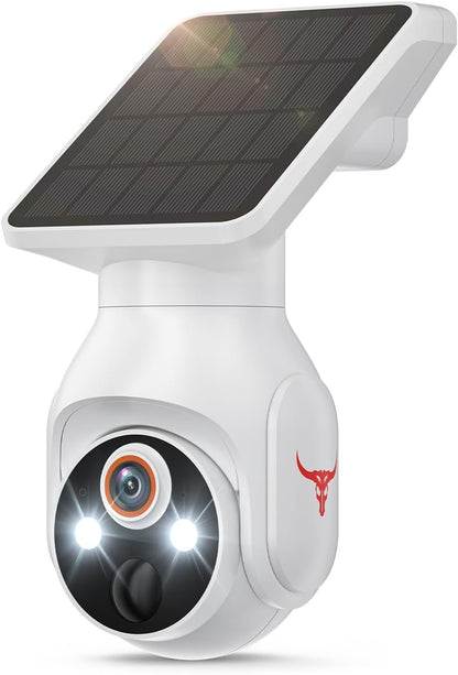 1080p Security Camera Wireless with Solar Panel, Smart AI Human Detection, 2-Way Audio, Color Night Vision, 2.4G WiFi, Cloud Storage, Indoor/Outdoor Surveillance Bullet Cam (WiFi)