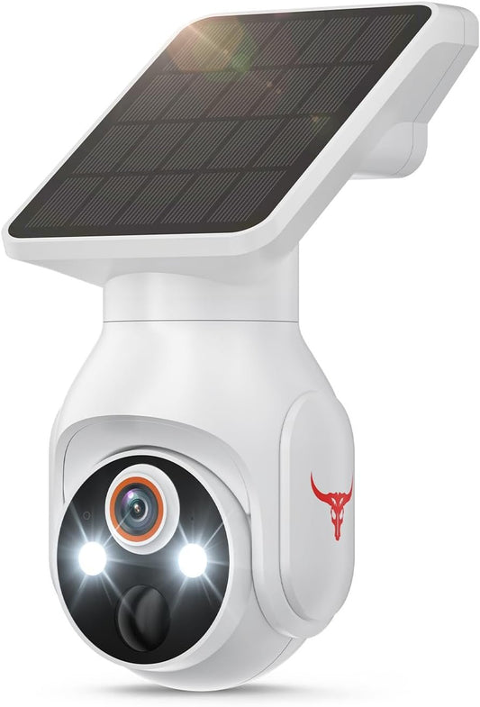 1080p Security Camera Wireless with Solar Panel, Smart AI Human Detection, 2-Way Audio, Color Night Vision, 2.4G WiFi, Cloud Storage, Indoor/Outdoor Surveillance Bullet Cam (WiFi)