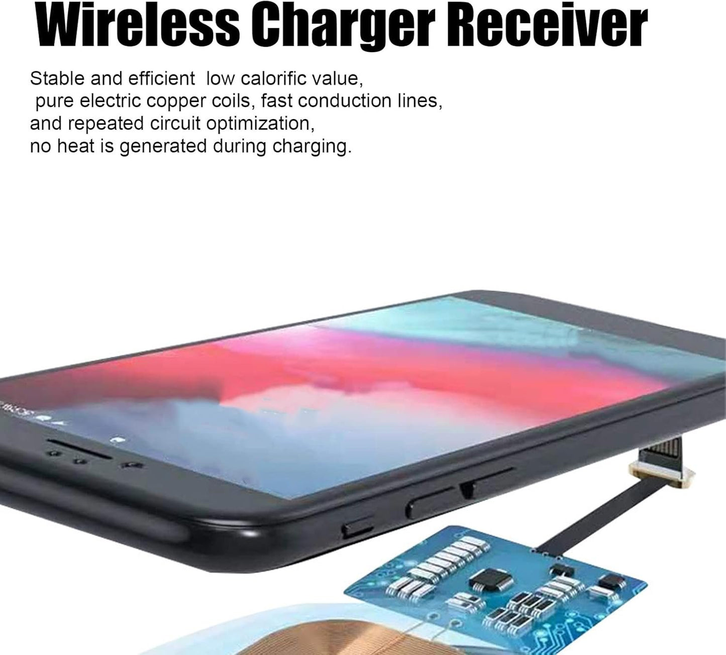 Qi Receiver USB C, 10W Fast Ultra Slim Type C Wireless Charging Receiver Module, Qi Wireless Receiver for Type C Phone Support Wireless