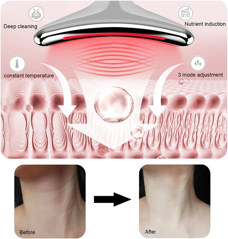 Face and Neck Massager，Multifunctional Facial Skin Care Tools,7 Color Led Face and Neck Beauty Device for Home Use